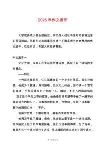 2025年作文追尋