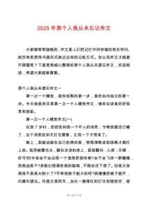 2025年那個人我從未忘記作文