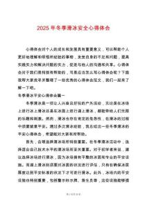 2025年冬季滑冰安全心得體會