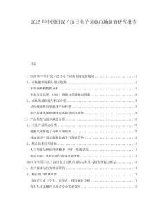 2025年中國(guó)日漢／漢日電子詞典市場(chǎng)調(diào)查研究報(bào)告