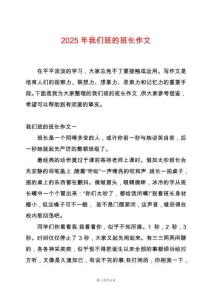2025年我們班的班長作文
