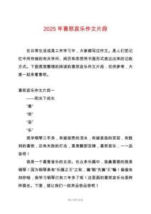 2025年喜怒哀樂作文片段