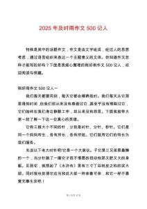 2025年及時雨作文500記人
