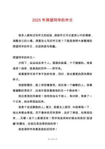 2025年探望同學(xué)的作文