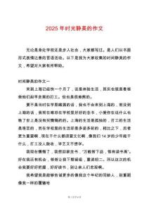 2025年時光靜美的作文