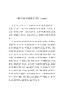 中國營商環(huán)境發(fā)展報(bào)告（2025）-2025