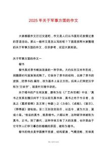 2025年關于軍事方面的作文
