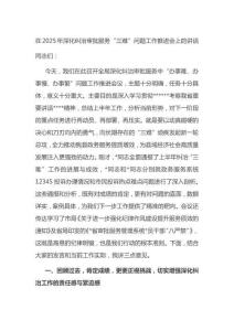 在2025年深化糾治審批服務“三難”問題工作推進會上的講話