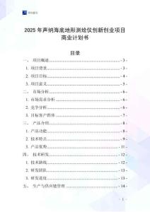 2025年聲納海底地形測(cè)繪儀創(chuàng)新創(chuàng)業(yè)項(xiàng)目商業(yè)計(jì)劃書