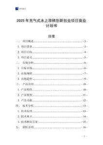2025年充氣式水上滑梯創(chuàng)新創(chuàng)業(yè)項目商業(yè)計劃書