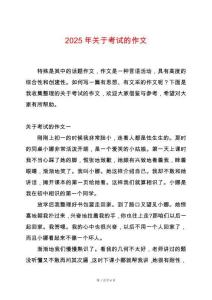 2025年關(guān)于考試的作文