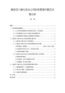 四川雅化實業財務管理問題及對策分析【7100字】