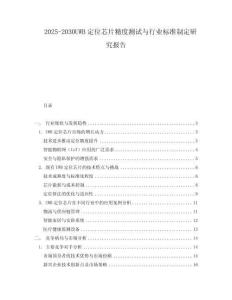 2025-2030UWB定位芯片精度測試與行業(yè)標(biāo)準(zhǔn)制定研究報告
