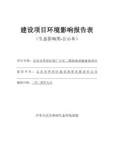 宜賓市翠屏區(qū)紙廠片區(qū)二期基礎(chǔ)設(shè)施建設(shè)項(xiàng)目環(huán)評(píng)報(bào)告