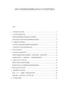 2025年黃曲霉毒素測定儀項目可行性研究報告