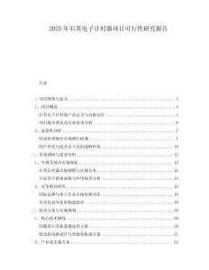 2025年石英電子計時器項目可行性研究報告