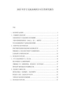 2025年浮子式疏水閥項目可行性研究報告