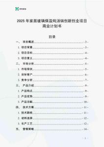 2025年家居玻璃保溫?zé)鯗亜?chuàng)新創(chuàng)業(yè)項(xiàng)目商業(yè)計(jì)劃書