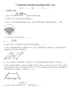 廣東省博羅縣初中數(shù)學(xué)期末測驗(yàn)內(nèi)部題庫及答案（奪冠）