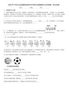 2025年下半年山東省惠民縣初中化學單元測驗題庫大全含答案（奪分金卷）