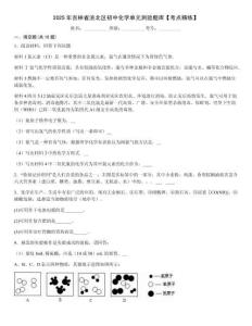 2025年吉林省洮北區初中化學單元測驗題庫【考點精練】