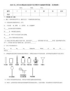 2025年上半年甘肅省卓尼縣初中化學期中內部題庫帶答案（名師推薦）