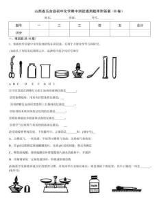 山西省五臺(tái)縣初中化學(xué)期中測驗(yàn)通用題庫附答案（B卷）