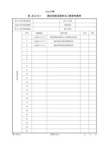 XX工程調試系統安裝單元工程資料清單
