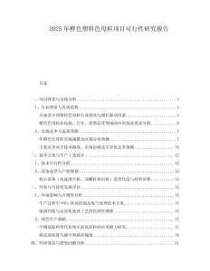 2025年橙色塑料色母粒項(xiàng)目可行性研究報告
