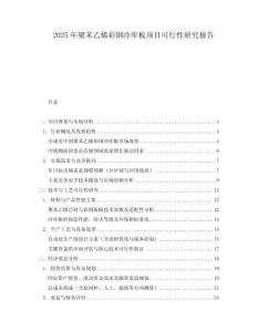 2025年聚苯乙烯彩鋼冷庫板項目可行性研究報告