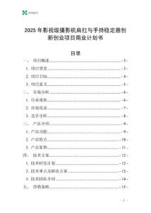 2025年影視級攝影機肩扛與手持穩定器創新創業項目商業計劃書