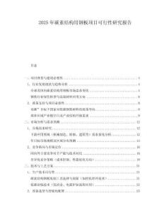 2025年碳素結(jié)構(gòu)用鋼板項(xiàng)目可行性研究報(bào)告