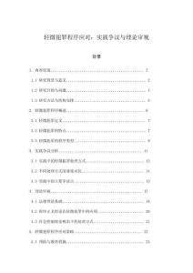 輕微犯罪程序應(yīng)對：實(shí)踐爭議與理論審視