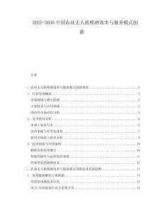 2025-2030中國(guó)農(nóng)業(yè)無人機(jī)噴灑效率與服務(wù)模式創(chuàng)新