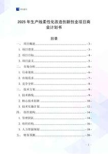 2025年生產(chǎn)線柔性化改造創(chuàng)新創(chuàng)業(yè)項目商業(yè)計劃書