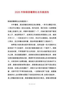 2025年購銷部暑期社會實踐報告