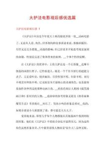 大護(hù)法電影觀后感優(yōu)選篇