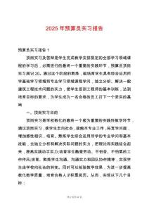 2025年預算員實習報告