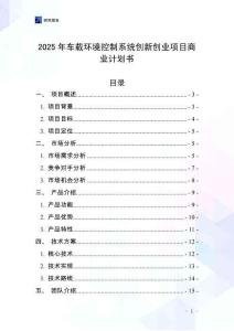 2025年車載環(huán)境控制系統(tǒng)創(chuàng)新創(chuàng)業(yè)項目商業(yè)計劃書