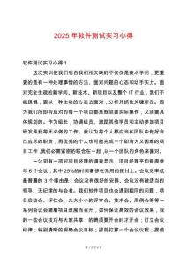2025年軟件測試實習心得