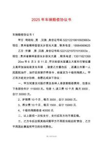 2025年車禍賠償協(xié)議書