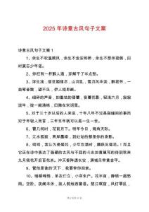 2025年詩意古風(fēng)句子文案