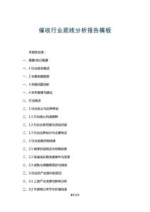 催收行業(yè)底線分析報告模板