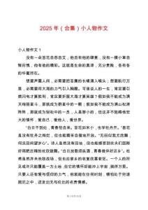 2025年（合集）小人物作文