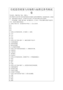 信托監(jiān)管政策與市場準(zhǔn)入標(biāo)準(zhǔn)完善考核試卷