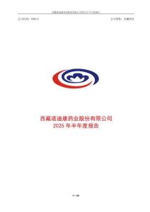 【上交所-2025研報】西藏藥業(yè)2025年半年度報告全文