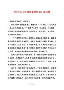 2025年《拆掉思維里的墻》讀后感