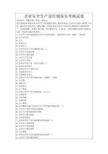 企業(yè)安全生產(chǎn)責(zé)任制落實(shí)考核試卷