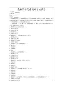 企業資本運作策略考核試卷