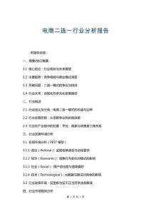 電商二選一行業(yè)分析報告